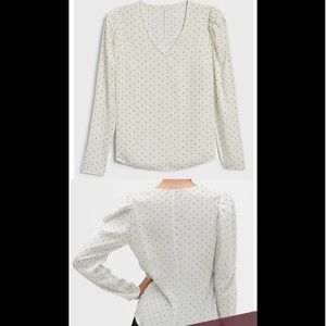 Banana Republic puff shoulder blouse NWT